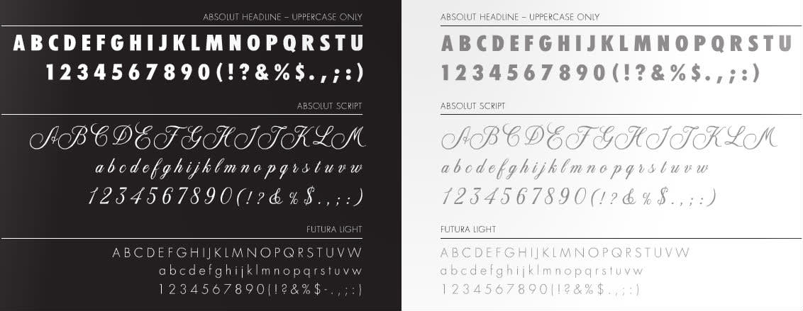 absolut identity design typeface