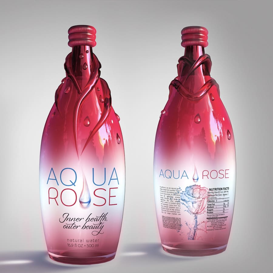 Bouteille aqua rose