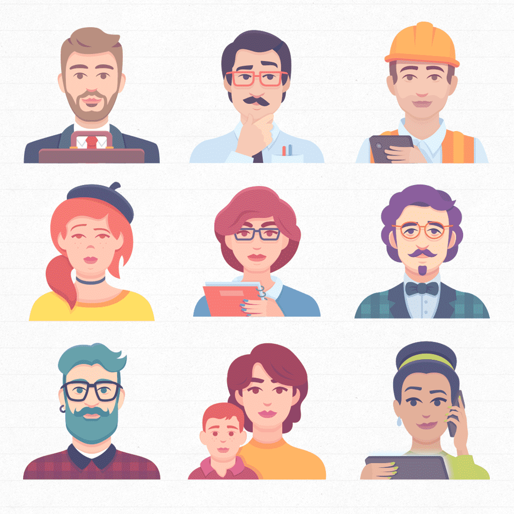 different customer characters