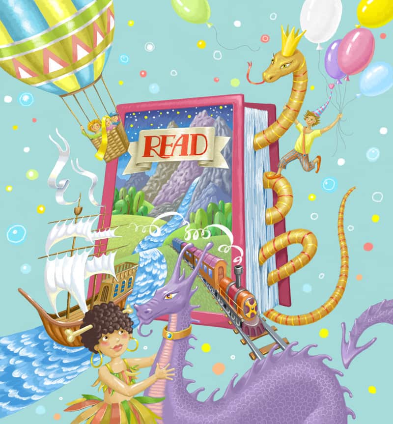 book with character illustrations