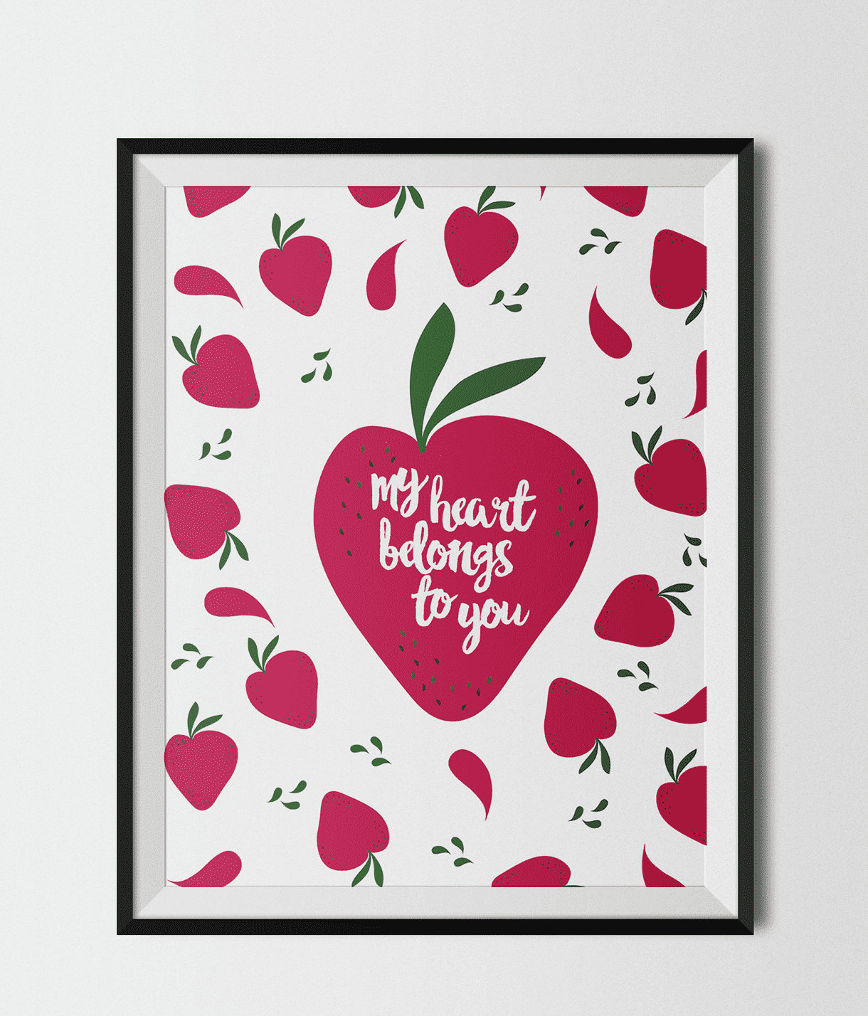 strawberry heart poster