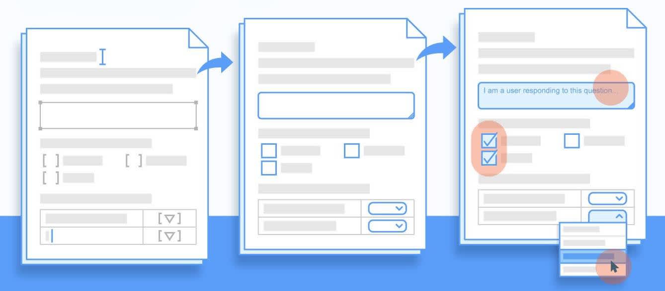 Une illustration bleue en flat design de mod&egrave;les de documents