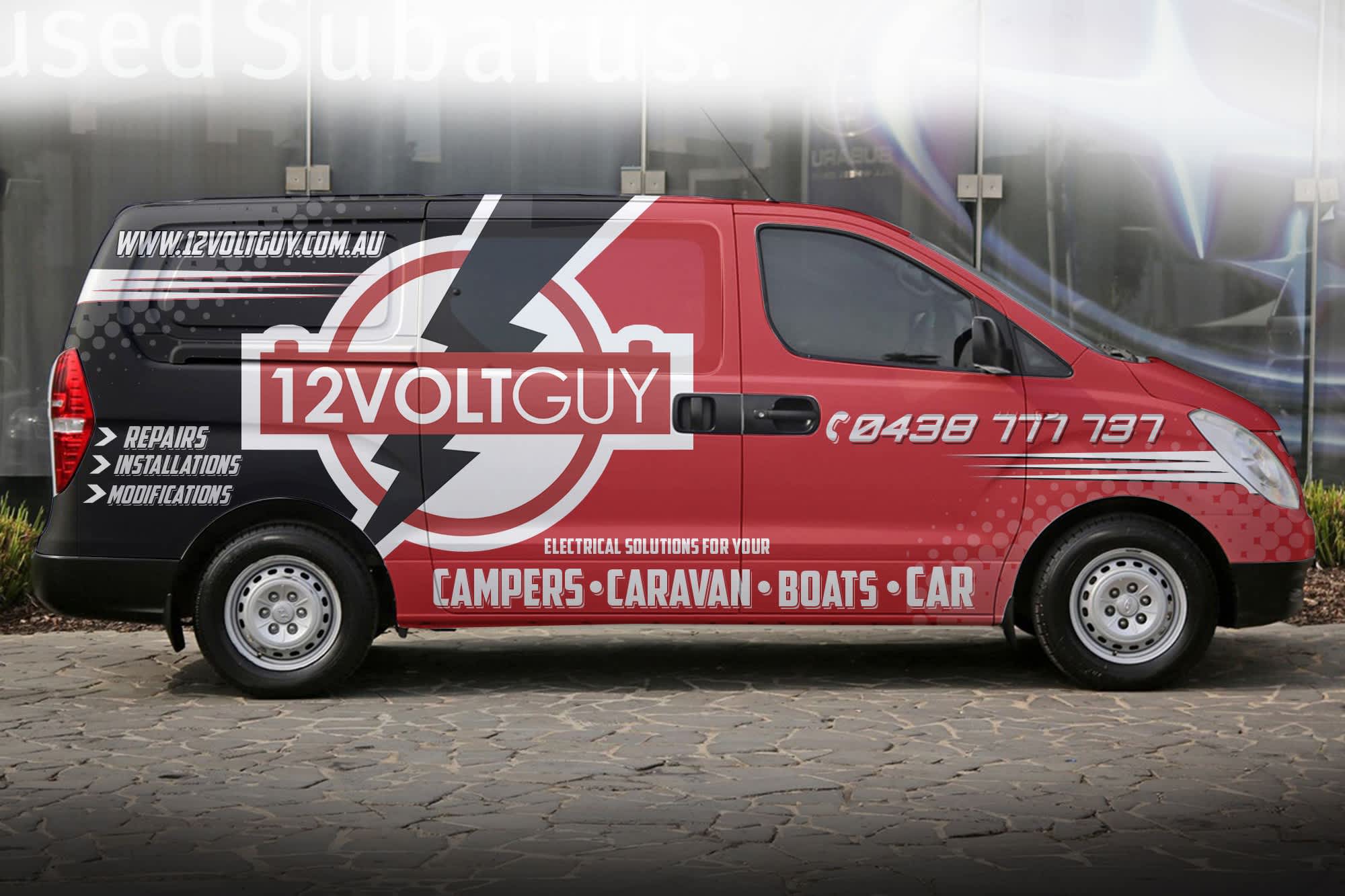 Habillage de v&eacute;hicule rouge, noir et blanc