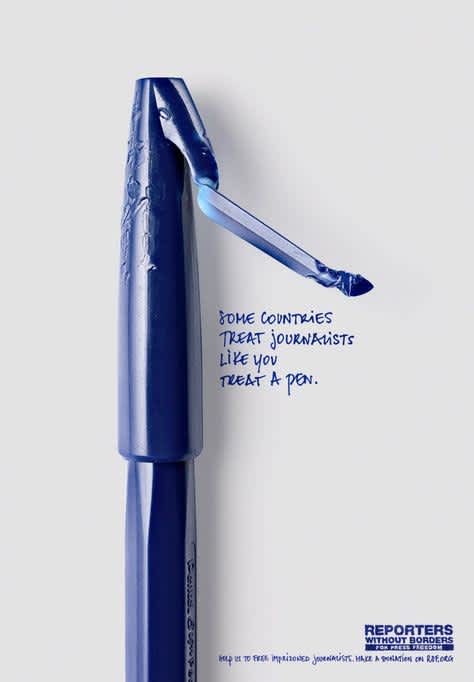 Design de publicit&eacute; pour Reporter Sans Fronti&egrave;res