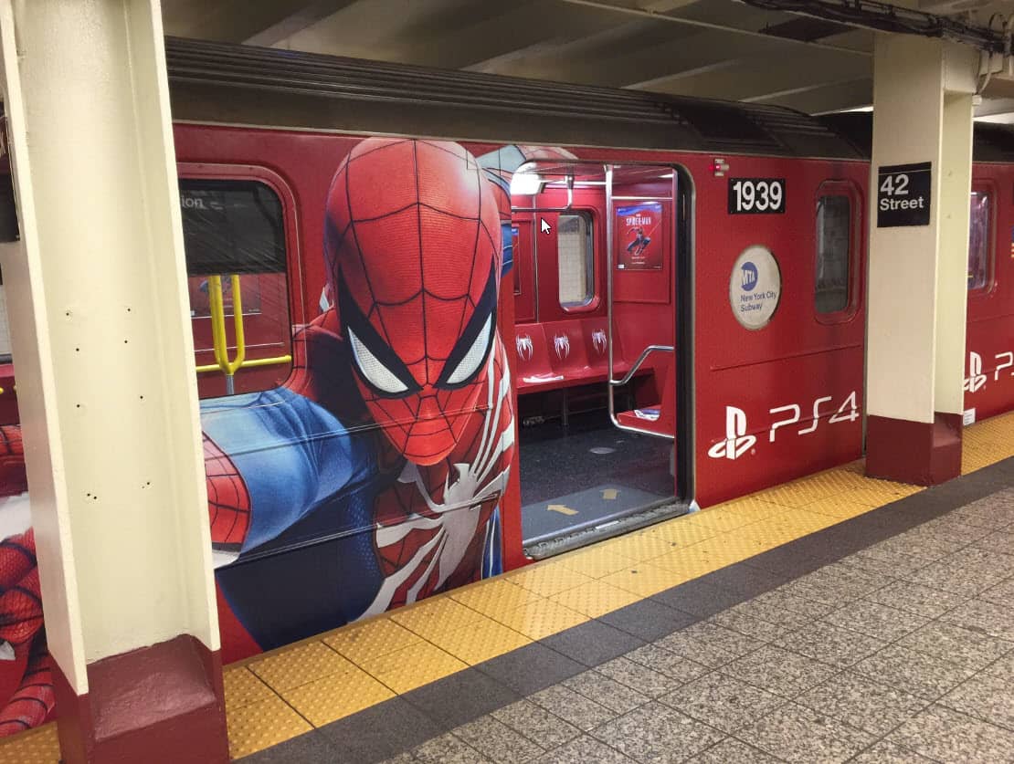 Publicit&eacute; dans le m&eacute;tro pour Spiderman