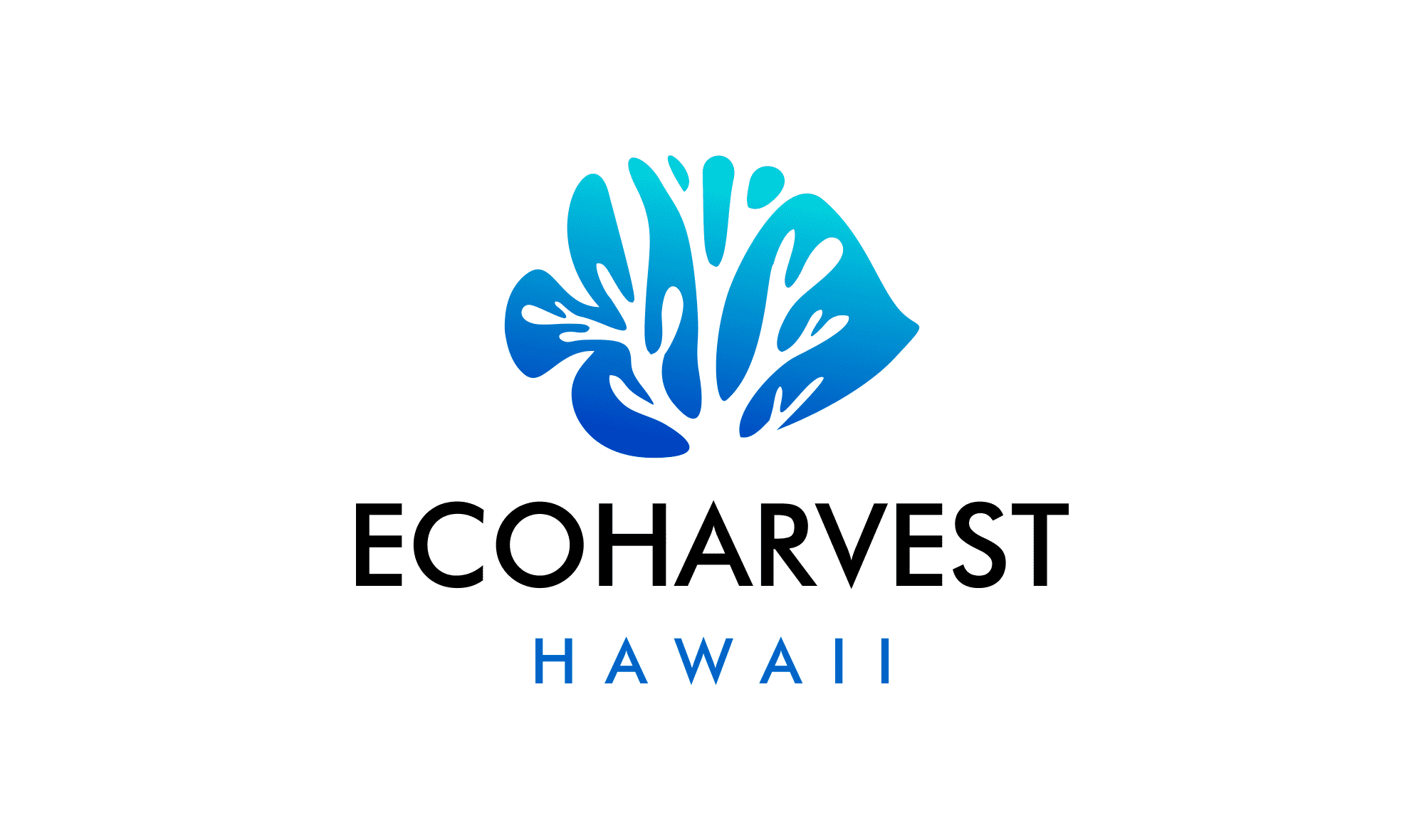 Design de logo représentant des coraux dans la forme d'un poisson bleu