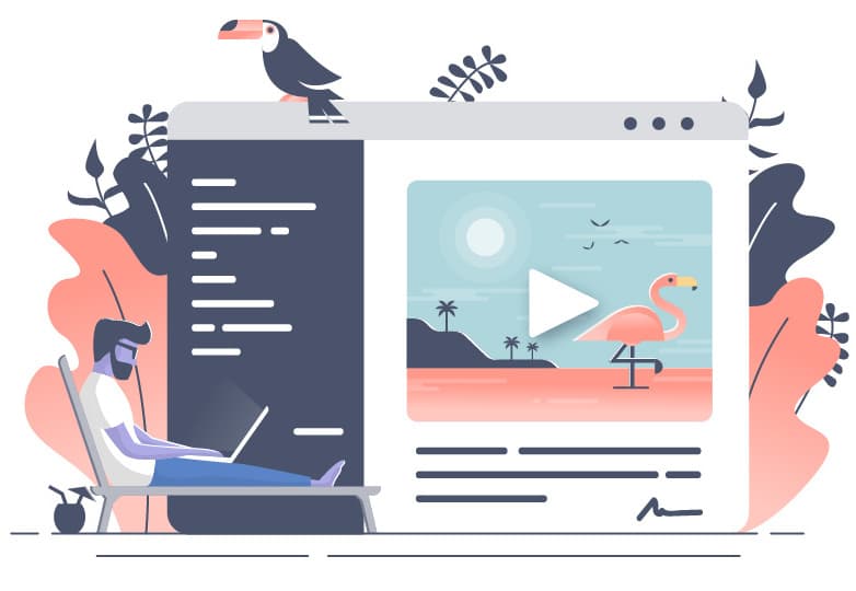 graphic illustrating working remotely